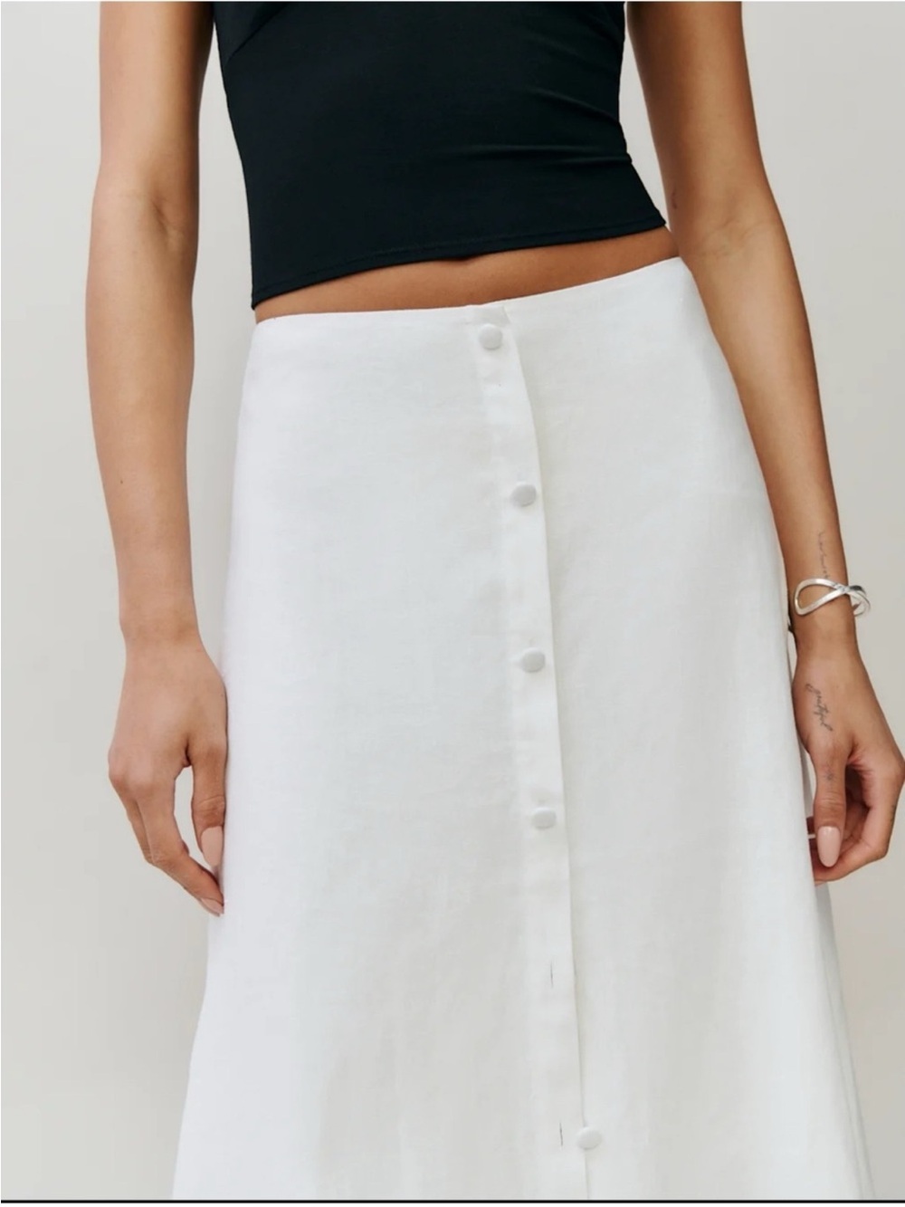 NWT Reformation Andi Linen Maxi Skirt White 2 - Picture 11 of 12